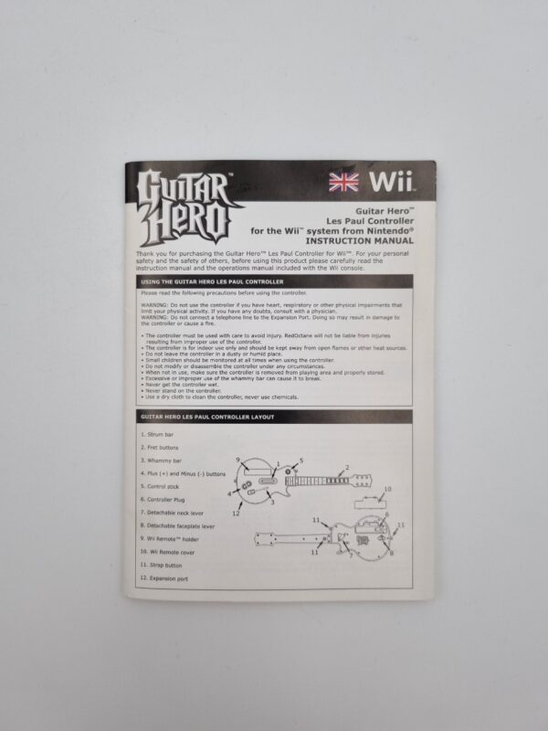 Nintendo Wii Guitar hero instruction manual